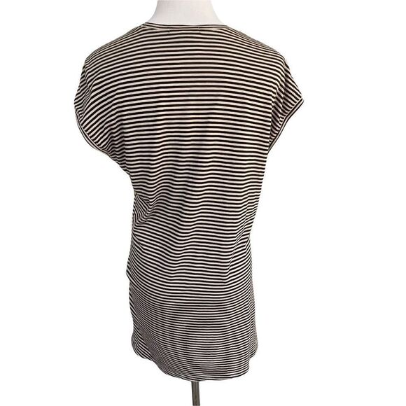 Vince Navy/ White Striped Modal Blend Longline Top S - Picture 3 of 6
